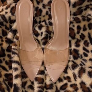 Paiyonan Clear Heels. Strap Transparent High Sexy Heel Women Nude Stiletto Heel